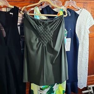 NWT ESCADA Olive Green w/ Geo Design on Back